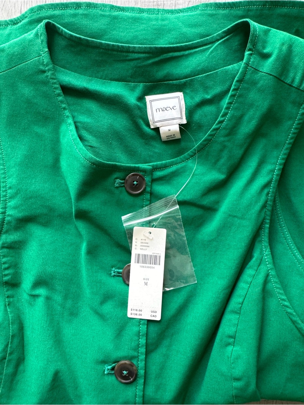 Anthropologie Preppy Maeve Kelly Green Vest NWT Stretch Racerback M Top - Picture 7 of 8